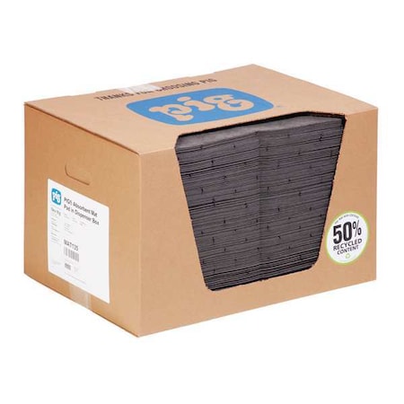 Sorbent Pad, 22 gal, 15 in x 20 in, Universal, Gray, Polypropylene MPN:MAT135