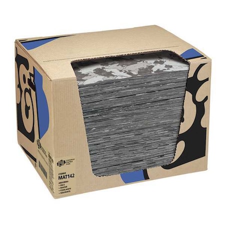 Sorbent Pad, 26 gal, 16 in x 20 in, Universal, Gray, Polypropylene MPN:MAT142