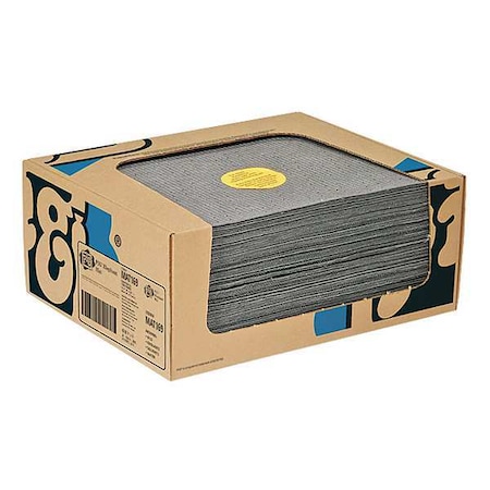 Sorbent Pad, 12 gal, 16 1/2 in x 20 in, Universal, Gray, 100 PK MPN:MAT169