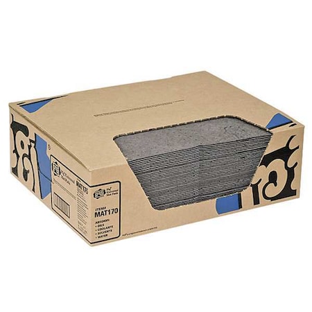 Sorbent Pad, 11 gal, 15 in x 20 in, Universal, Gray, Polypropylene MPN:MAT170