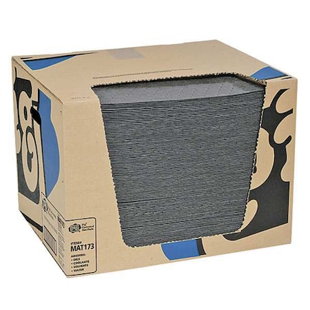 Sorbent Pad, 18 gal, 16 in x 20 in, Universal, Gray, Polypropylene MPN:MAT173