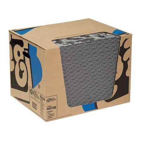 Sorbent Pad, 26 gal, 16 in x 20 in, Universal, Gray, Polypropylene MPN:MAT188