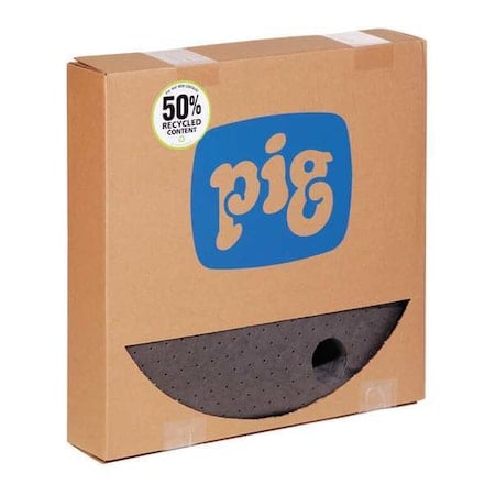 Sorbent Pad, 7 gal, 22 in Dia., Universal, Gray, Polypropylene MPN:MAT208