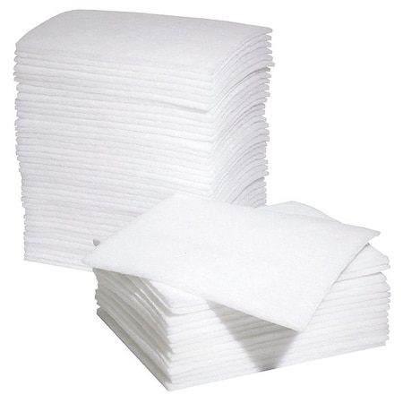 Sorbent Pad, 48 gal, 18 in x 22 in, Universal, White, Polyester MPN:MAT209