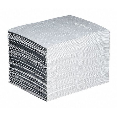 Sorbent Pad, 22 gal, 15 in x 20 in, Oil, White, Polypropylene MPN:MAT214