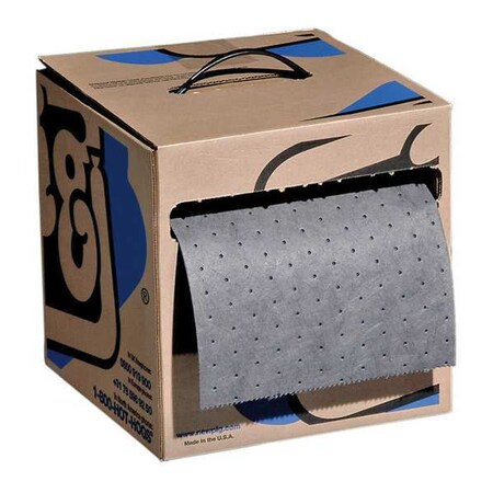Sorbent Roll, 8 gal, 10 in x 100 ft, Universal, Gray, Polypropylene MPN:MAT226