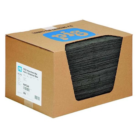 Sorbent Pad, 22 gal, 15 in x 20 in, Universal, Gray, 100 PK MPN:MAT240