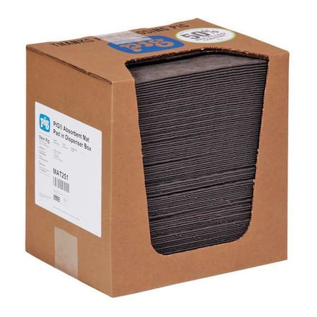 Sorbent Pad, 10 gal, 10 in x 13 in, Universal, Gray, Polypropylene MPN:MAT251