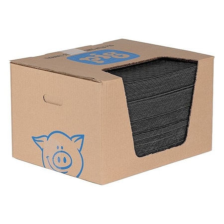 Sorbent Pad, 19 3/4 gal, 16 in x 20 in, Universal, Black/Gray, Polypropylene, 100 PK MPN:MAT2905