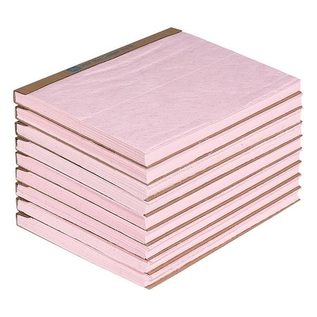 Sorbent Pad, 19 13/16 gal, 15 in x 20 in, Acids, Bases, Pink, Polypropylene, 180 PK MPN:MAT3126