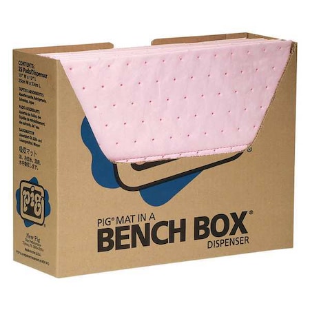 Sorbent Pad, 10 gal, 10 in x 13 in, Universal, Pink, 100 PK MPN:MAT3510