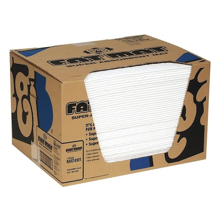 Sorbent Pad, 22 gal, 16 in x 20 in, Oil, White, Polypropylene MPN:MAT4101