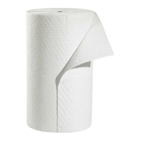 Sorbent Pad, 40 gal, 32 in x 150 ft, Oil, White, Polypropylene MPN:MAT4107