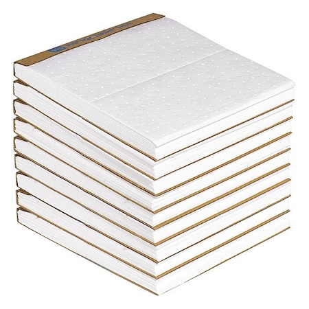 Sorbent Pad, 13 7/8 gal, 14 in x 15 in, Fuel, Oils, White, Polypropylene, 90 PK MPN:MAT4125