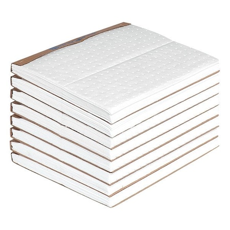 Sorbent Pad, 19 13/16 gal, 15 in x 20 in, Fuel, Oils, White, Polypropylene, 90 PK MPN:MAT4127