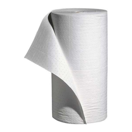 Sorbent Roll, 40 gal, 30 in x 300 ft, Oil, White, Polypropylene MPN:MAT418