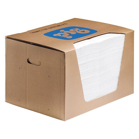 Sorbent Pad, 22 gal, 15 in x 20 in, Oil, White, Polypropylene MPN:MAT440
