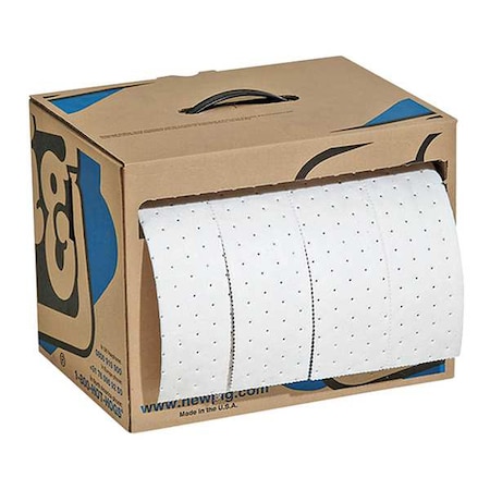 Sorbent Roll, 8 gal, 15 in x 60 ft, Oil, White, Polypropylene MPN:MAT442