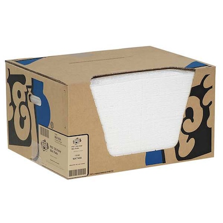 Sorbent Pad, 17 gal, 15 in x 20 in, Oil, White, 100 PK MPN:MAT454