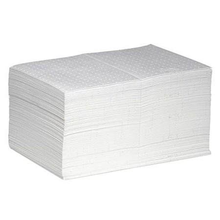 Sorbent Pad, 17 gal, 15 in x 20 in, Oil, White, 100 PK MPN:MAT455