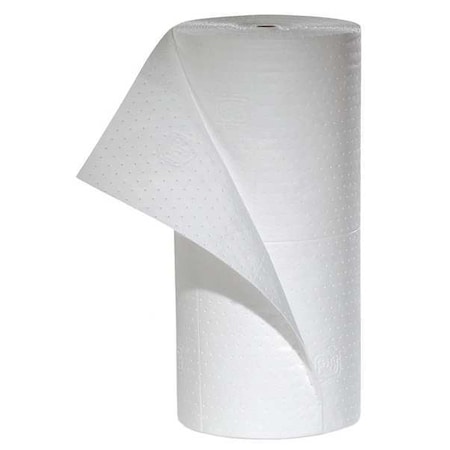 Sorbent Roll, 32 gal, 30 in x 150 ft, Oil, White, Polypropylene MPN:MAT458