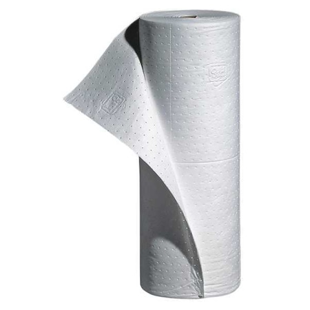 Sorbent Roll, 20 gal, 30 in x 150 ft, Oil, White, Polypropylene MPN:MAT462