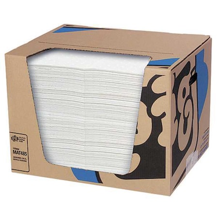 Sorbent Pad, 22 gal, 15 in x 20 in, Oil, White, 200 PK MPN:MAT485