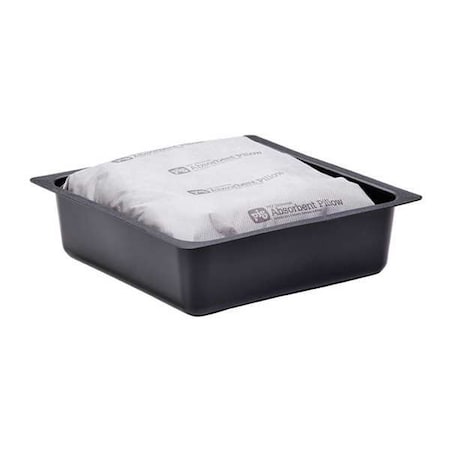 Absorbent Pillow In Pan, 12 gal, Universal, Black/Gray MPN:PAN201