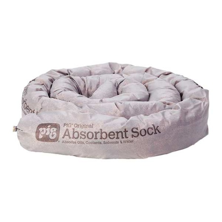 Sorbent Sock, 13 gal, 3 in x 8 ft, Universal, Gray, 16 PK MPN:PIG209