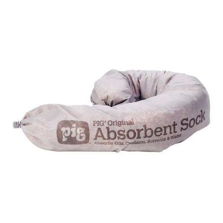 Sorbent Sock, 7 gal, 3 in x 24 in, Universal, Gray, 36 PK MPN:PIG218