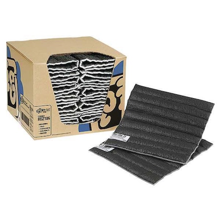 Sorbent Pad, 7 gal, 15 in x 15 in, Universal, Gray, Polyester, Polypropylene MPN:REZ106