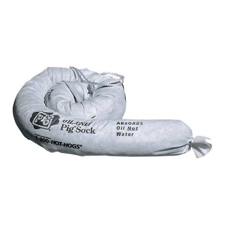 Sorbent Sock, 12 gal, 3 in x 48 in, Oil, White, 12 PK MPN:SKM210