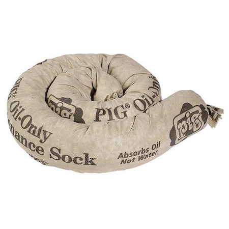 Sorbent Sock, 30 gal, 3 in x 42 in, Oil, Brown, 30 PK MPN:SKM500