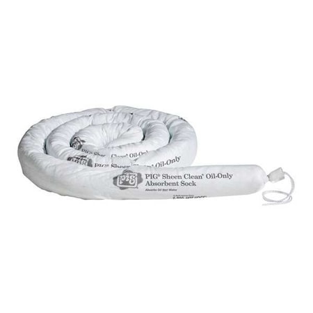 Sorbent Sock, 15 gal, 3 in x 10 ft, Oil, White, 6 PK MPN:SKM601