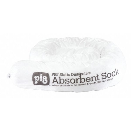 Sorbent Sock, 12 gal, 3 in x 48 in, Oil, White, 12 PK MPN:SKM700