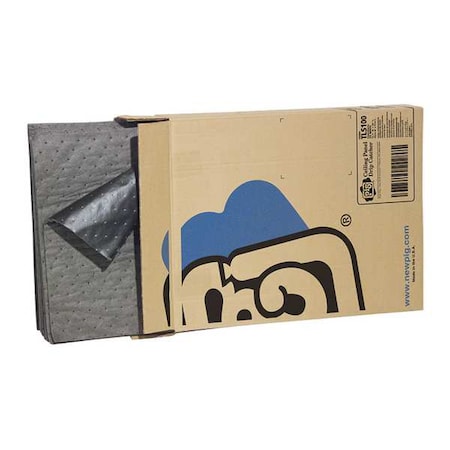 Sorbent Pad, 4 gal, 15 1/2 in x 20 in, Universal, Gray, Polypropylene MPN:TLS100