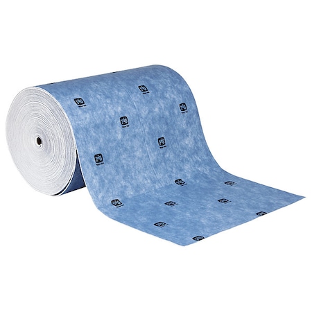 Sorbent Roll, 42 gal, 30 in x 150 ft, Universal, Blue, White, Fibers, Polypropylene MPN:WTR008
