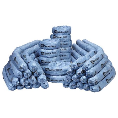 Sorbent Sock, 70 gal, 3 in x 4 ft, Water, Blue, 40 PK MPN:WTR018