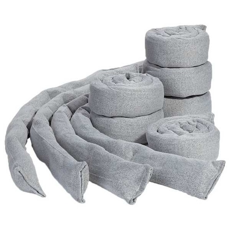 Sorbent Sock, 3 in x 38 in, Water, Gray, 10 PK MPN:WTR019-GY