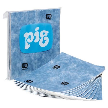 Sorbent Pad, 22 gal, 15 in x 19 in, Water, Blue, Polypropylene MPN:WTR021