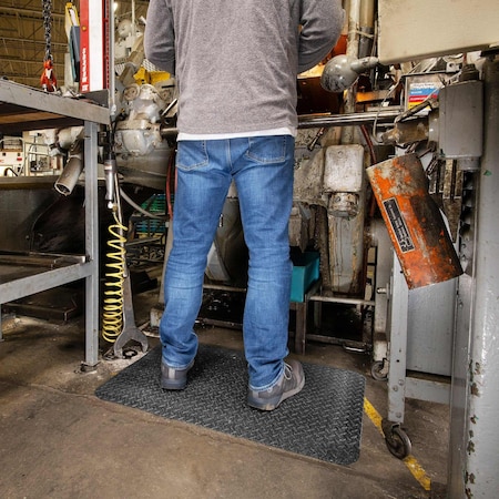 TuffGrit Diamond Plate Anti-Fatigue Mat, Black MPN:FLM8501-BK