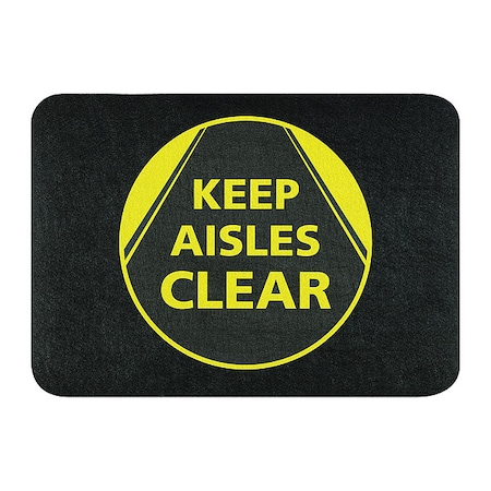 Floor Mat, Polypropylene, 1/8 in Thick, Black, 24 in W x 17 in L MPN:GRPWS21701-BK