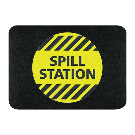 Floor Mat, Polypropylene, 1/8 in Thick, Black, 24 in W x 17 in L MPN:GRPWS21709-BK