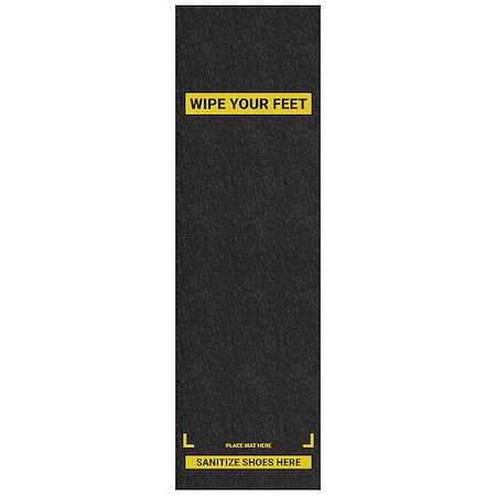 Sanitizing/Disinfecting Mat, 1/8 in Thick, 3 ft W x 10 ft L, Black MPN:GRPWS4000-BK