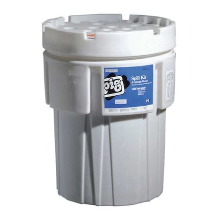 Spill Kit, 60 gal Volume Absorbed per Kit, 95 gal Capacity, Drum, White, 168 MPN:KIT202