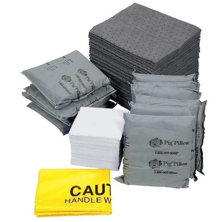 Spill Kit Refill, 12 gal Volume Absorbed per Kit, Not Applicable Capacity, Box, Gray, 147 MPN:KIT216