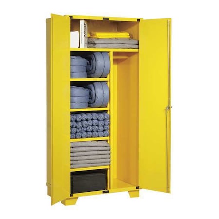 Spill Kit, 60 gal Volume Absorbed per Kit, Not Applicable Capacity, Floor Cabinet, Yellow, 162 MPN:KIT224