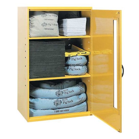 Spill Kit, 17 gal Volume Absorbed per Kit, Not Applicable Capacity, Wall Cabinet, Yellow, 162 MPN:KIT228