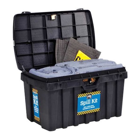 Spill Kit, 38 gal Volume Absorbed per Kit, Not Applicable Capacity, Chest, Black, 125 MPN:KIT234