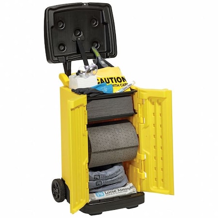 Spill Kit, 20 gal Volume Absorbed per Kit, 20 gal Capacity, Cart, Yellow MPN:KIT2401